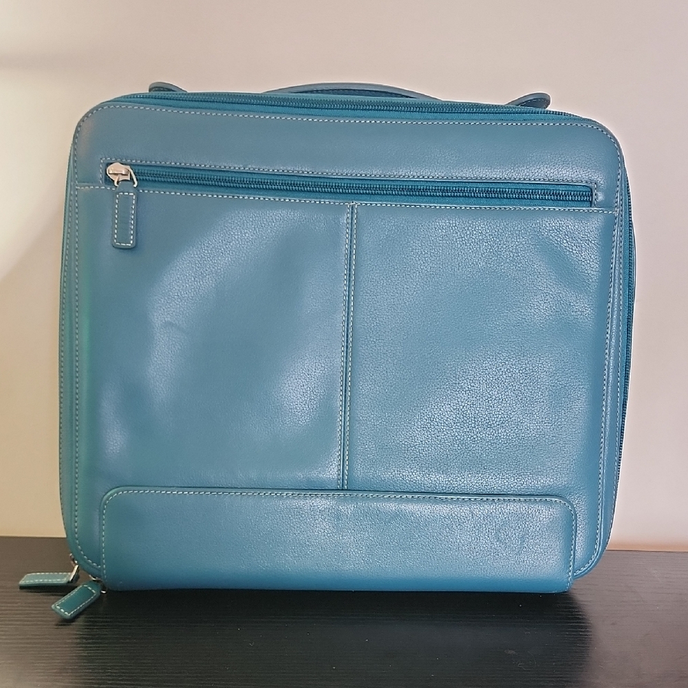 Levenger Lap Top Bag/ Briefcase 15" 2 compartments. 3 openings.